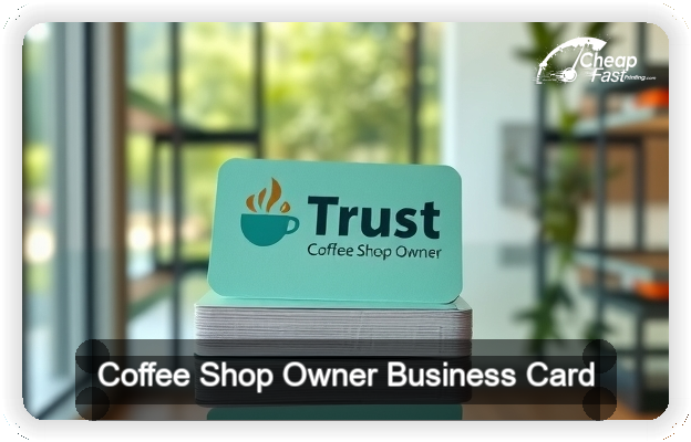 Coffee Shop Owner business card design sample