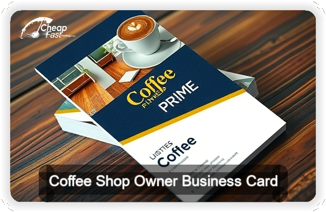 Coffee Shop Owner business card design sample