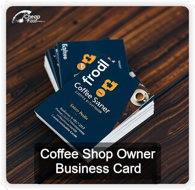 Coffee Shop Owner business card design sample