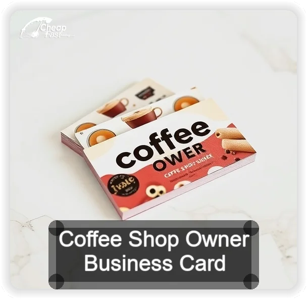 Coffee Shop Owner business card design sample