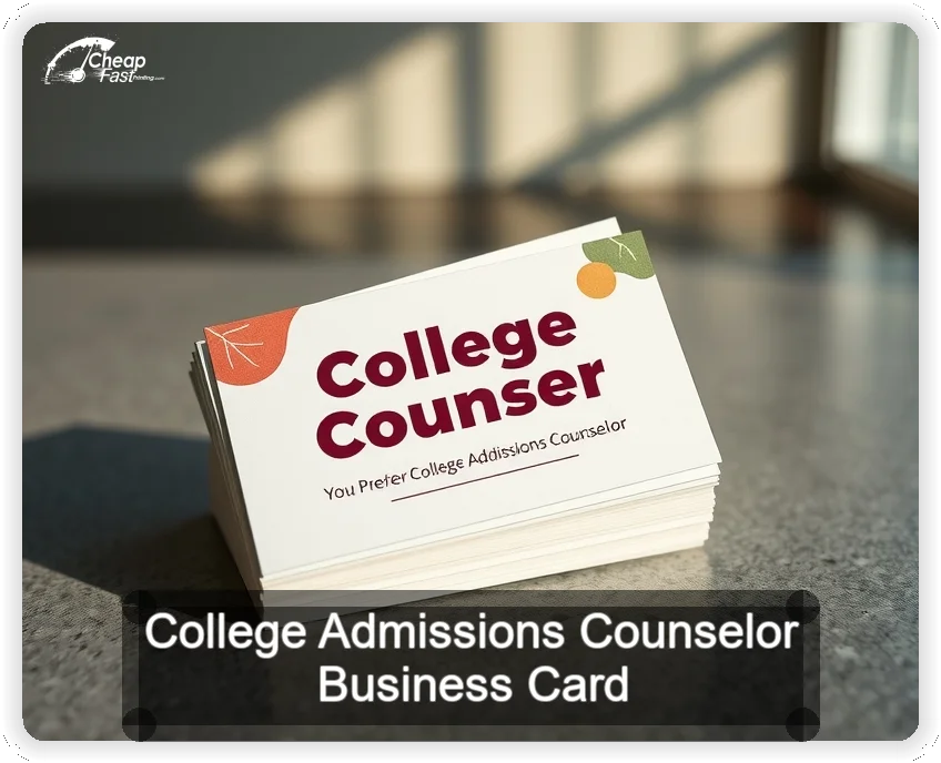 College Admissions Counselor business card design sample