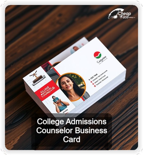 College Admissions Counselor business card design sample