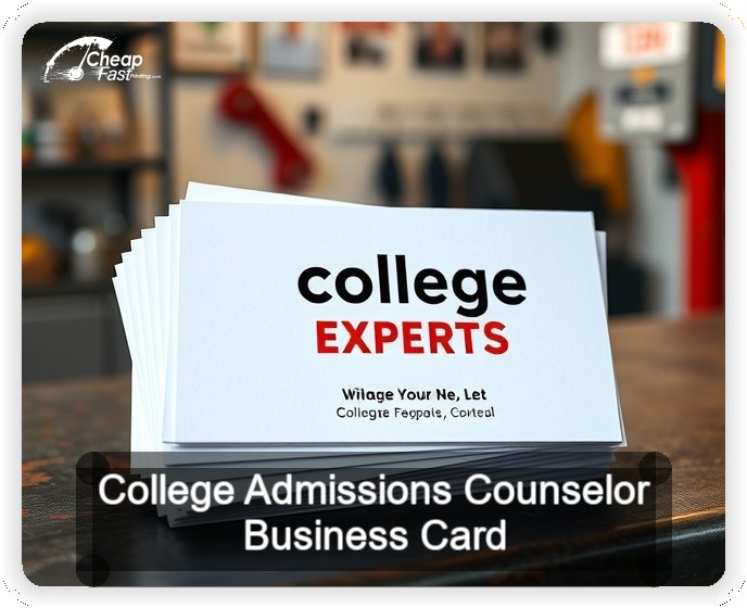 College Admissions Counselor business card design sample
