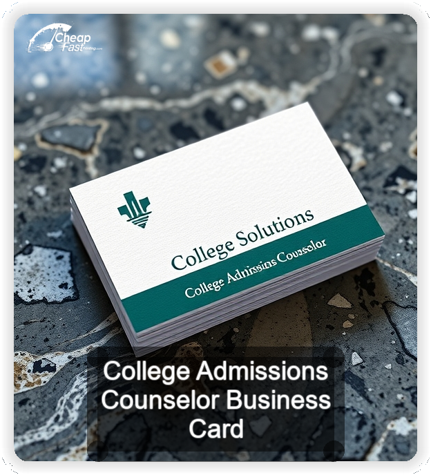 College Admissions Counselor business card design sample