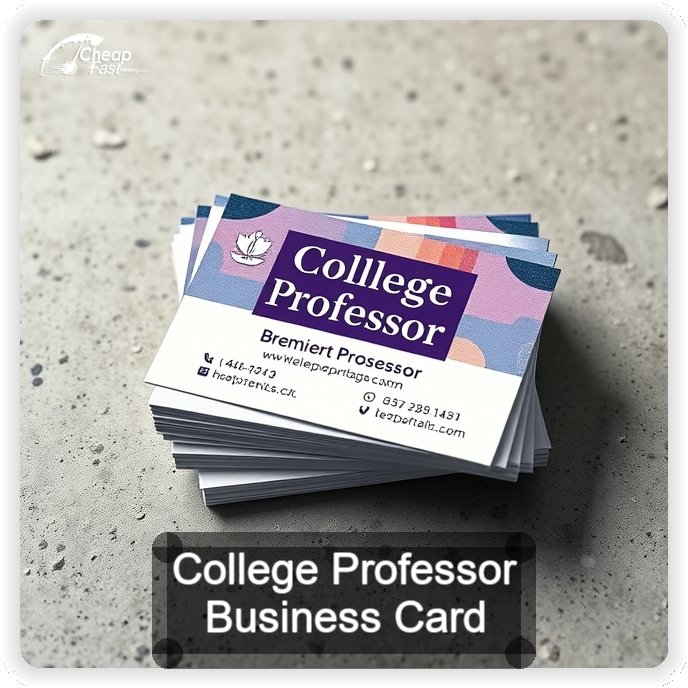 College Professor business card design sample