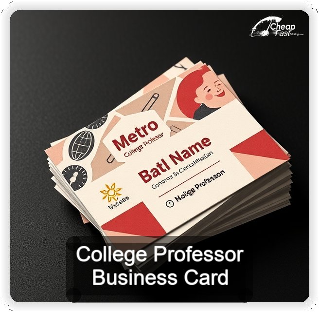 College Professor business card design sample
