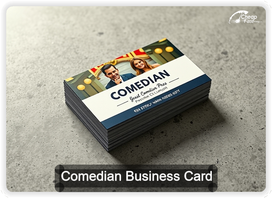 Comedian business card design sample