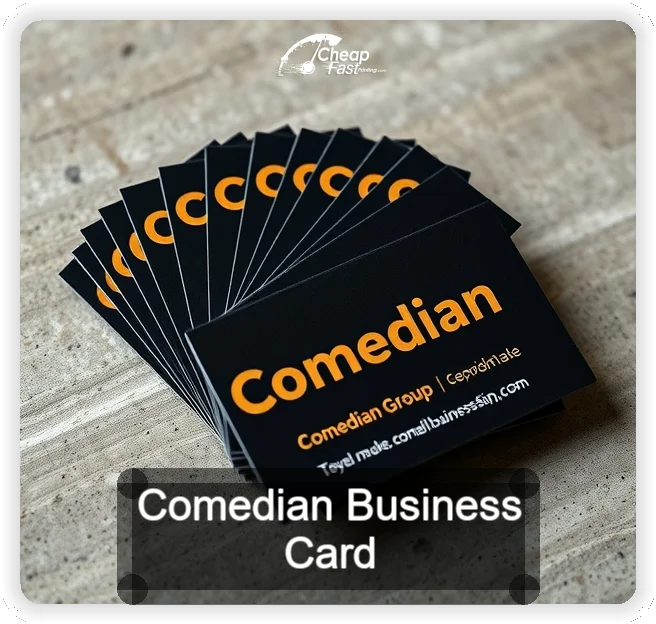 Comedian business card design sample