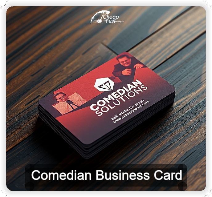 Comedian business card design sample