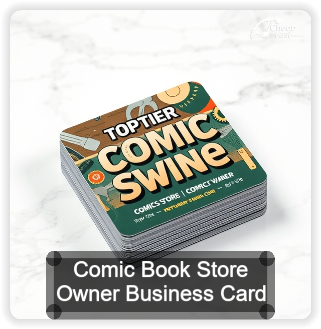 Comic Book Store Owner business card design sample