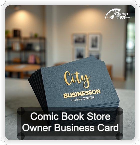 Comic Book Store Owner business card design sample