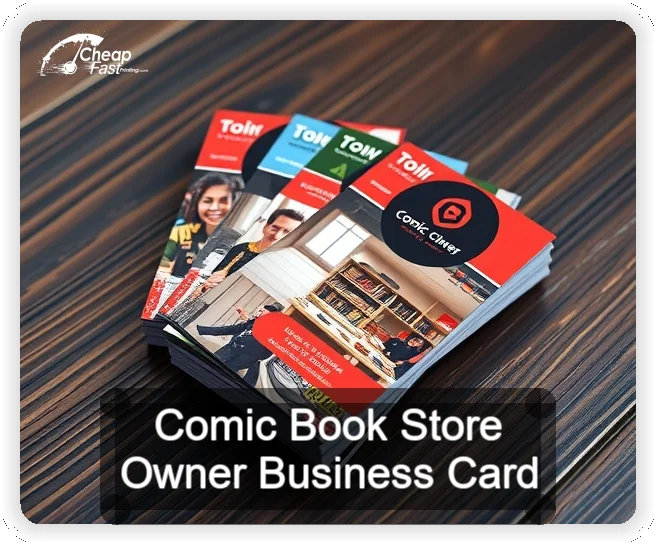 Comic Book Store Owner business card design sample