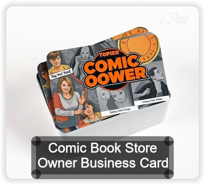 Comic Book Store Owner business card design sample