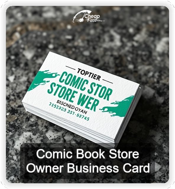 Comic Book Store Owner business card design sample