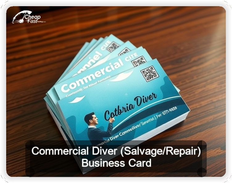 Commercial Diver Salvage Repair business card design sample
