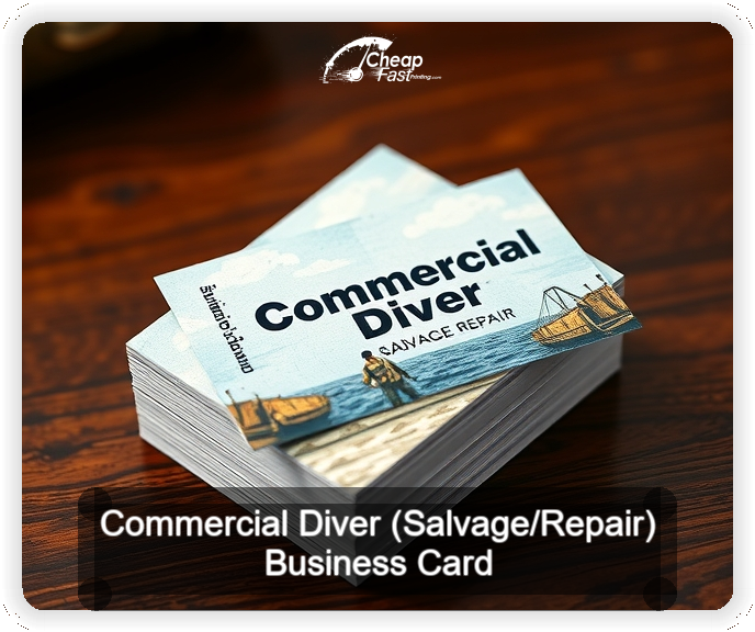 Commercial Diver Salvage Repair business card design sample