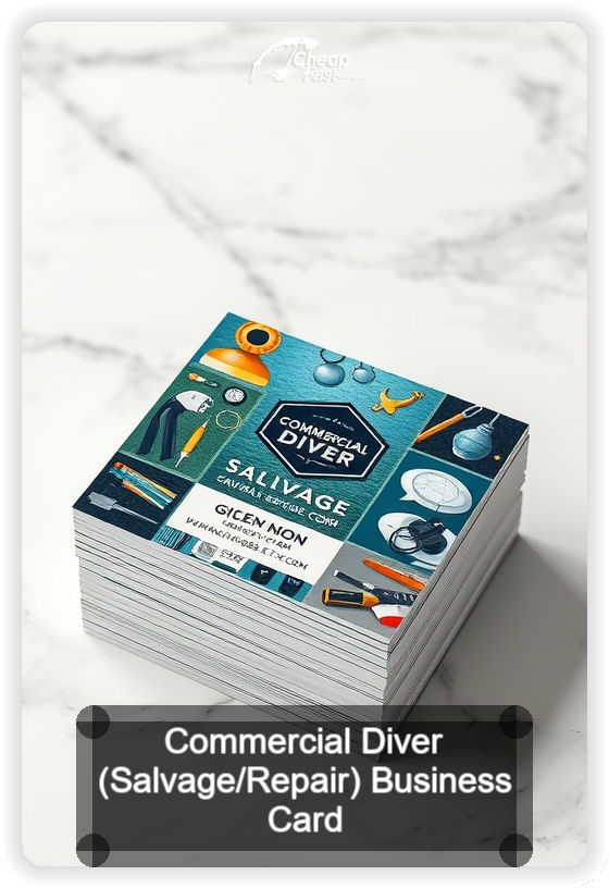 Commercial Diver Salvage Repair business card design sample