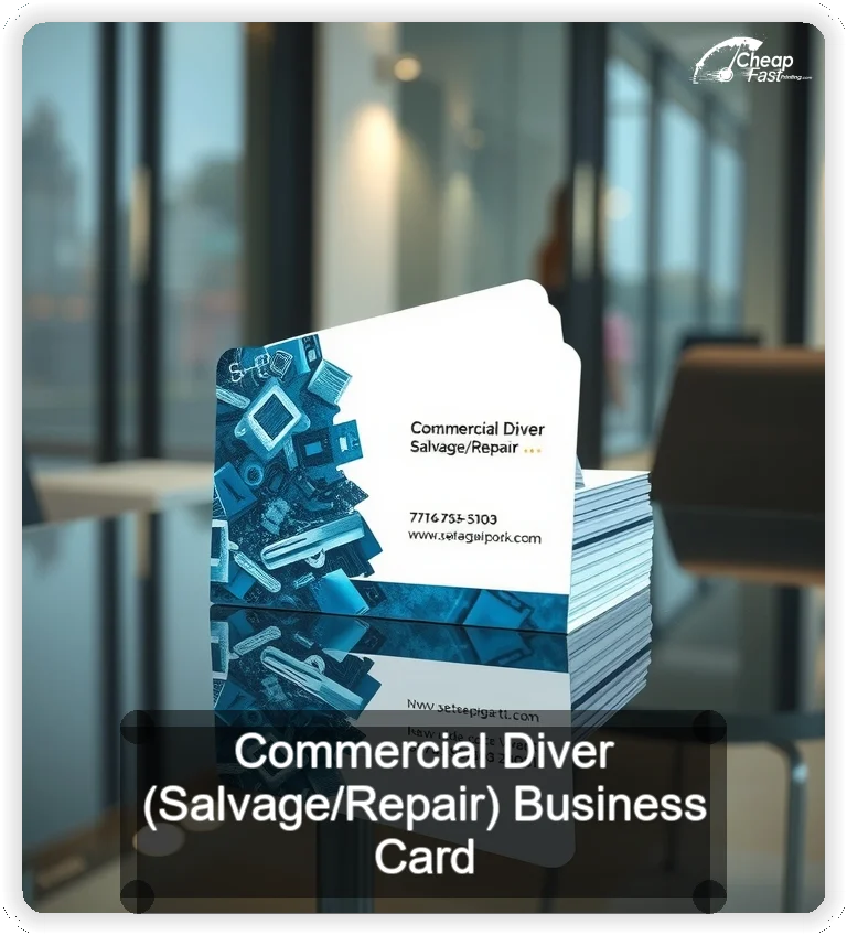 Commercial Diver Salvage Repair business card design sample