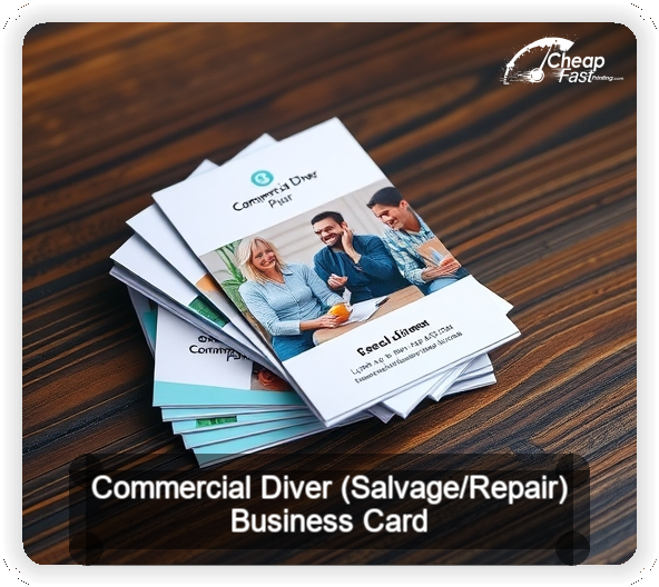 Commercial Diver Salvage Repair business card design sample