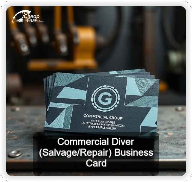 Commercial Diver Salvage Repair business card design sample