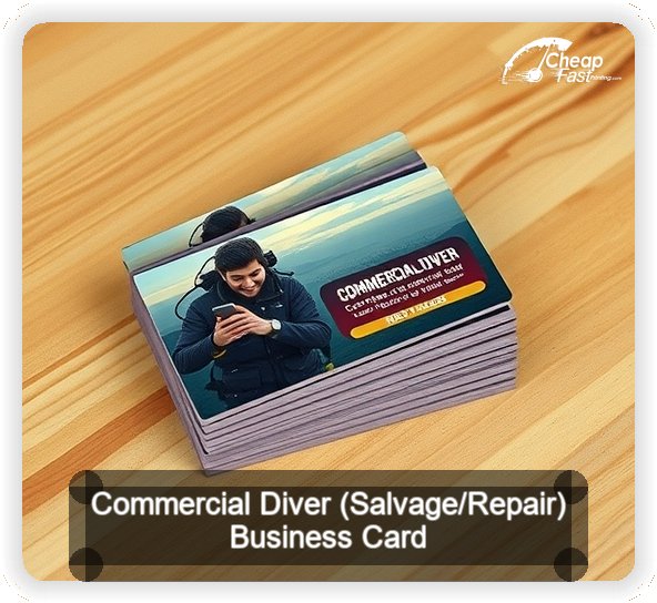 Commercial Diver Salvage Repair business card design sample
