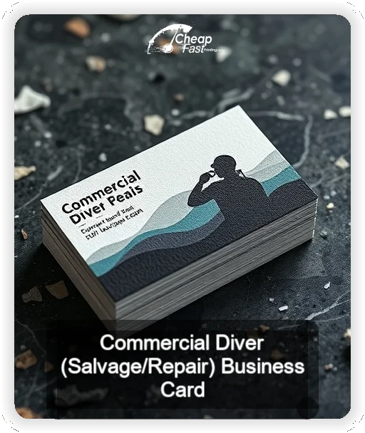Commercial Diver Salvage Repair business card design sample