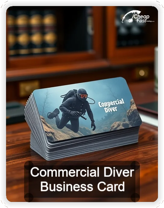 Commercial Diver business card design sample
