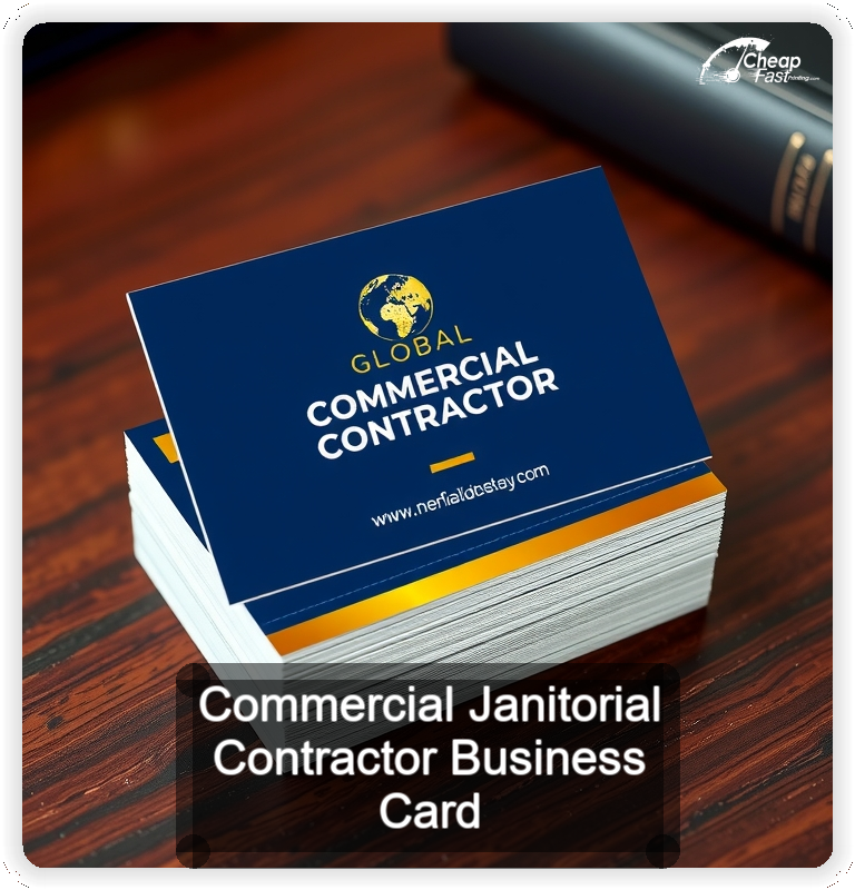 Commercial Janitorial Contractor business card design sample
