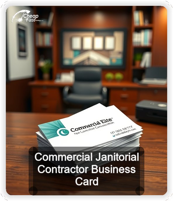 Commercial Janitorial Contractor business card design sample