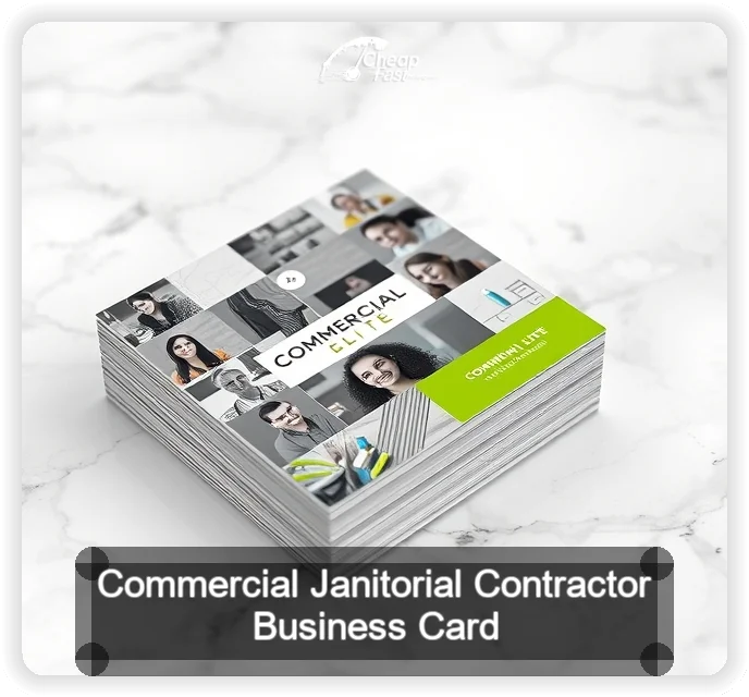 Commercial Janitorial Contractor business card design sample