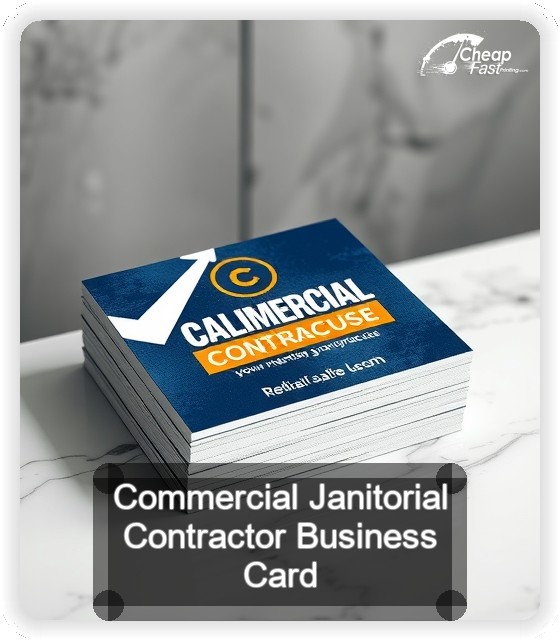 Commercial Janitorial Contractor business card design sample