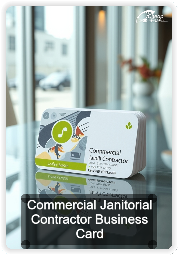 Commercial Janitorial Contractor business card design sample