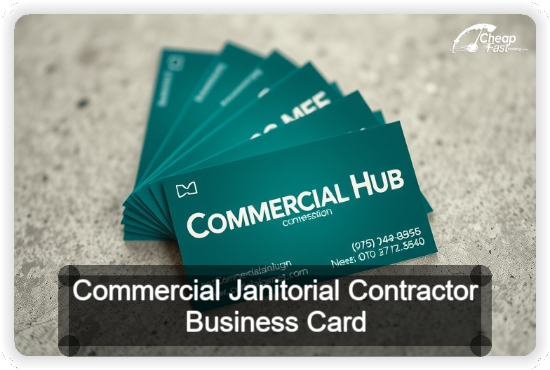 Commercial Janitorial Contractor business card design sample