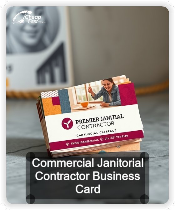 Commercial Janitorial Contractor business card design sample