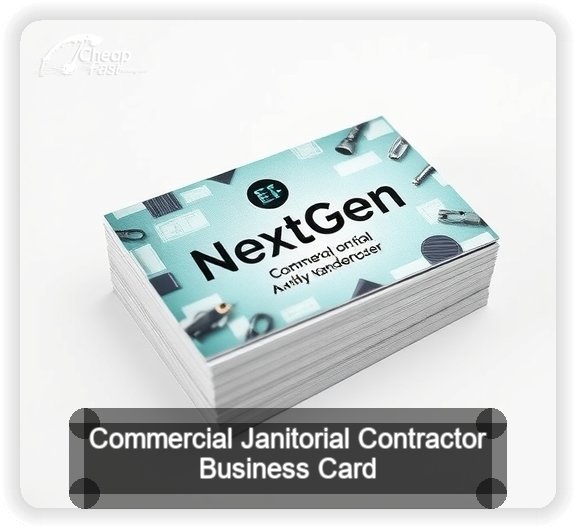 Commercial Janitorial Contractor business card design sample