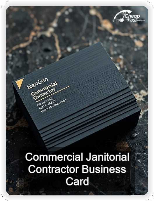 Commercial Janitorial Contractor business card design sample