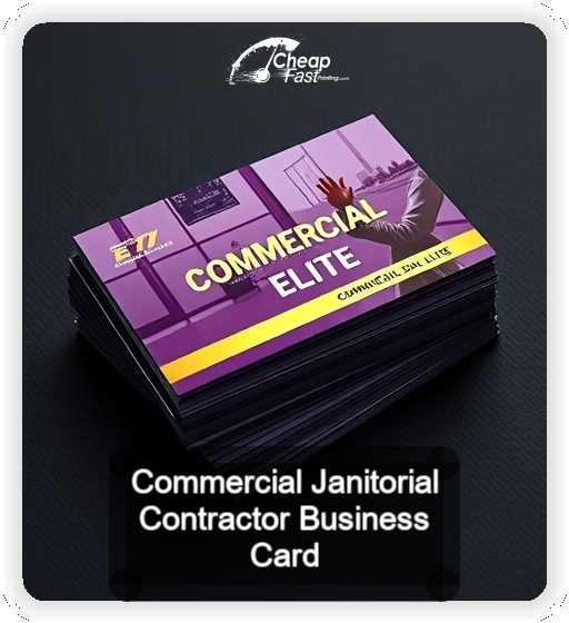 Commercial Janitorial Contractor business card design sample