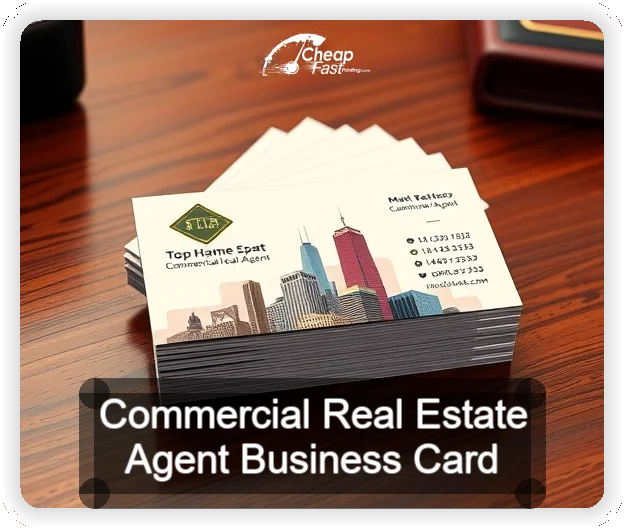 Commercial Real Estate Agent business card design sample