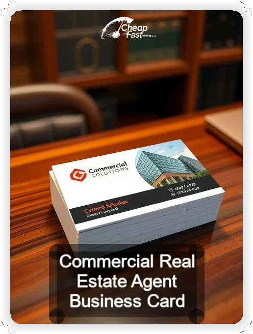 Commercial Real Estate Agent business card design sample