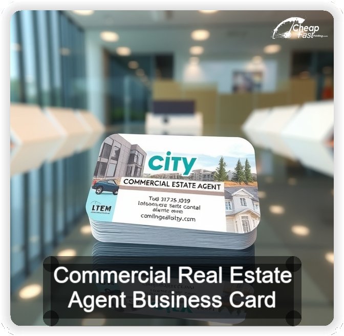 Commercial Real Estate Agent business card design sample