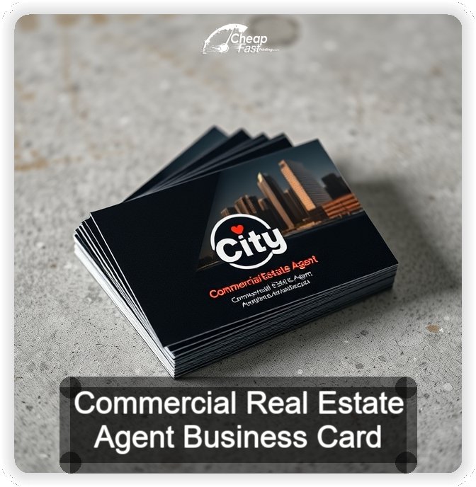 Commercial Real Estate Agent business card design sample