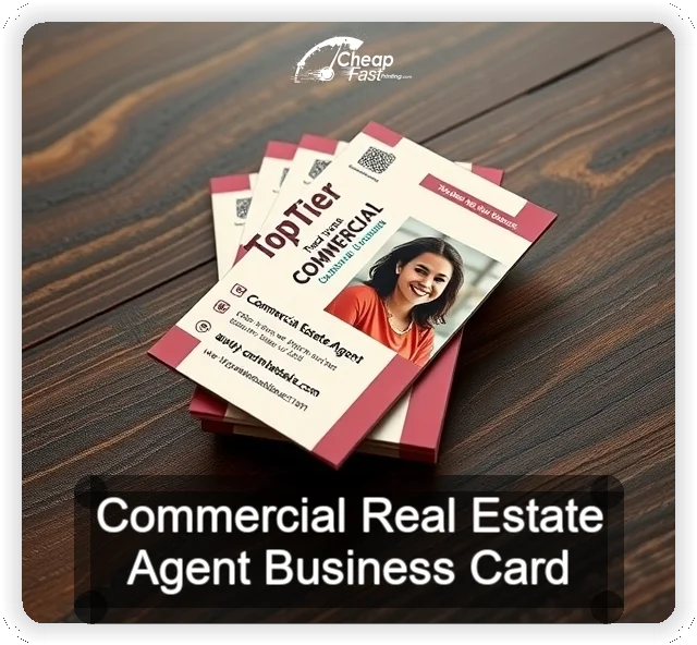 Commercial Real Estate Agent business card design sample
