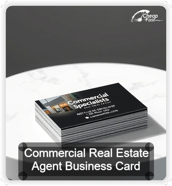 Commercial Real Estate Agent business card design sample