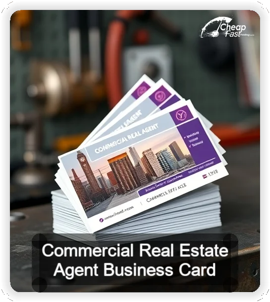 Commercial Real Estate Agent business card design sample
