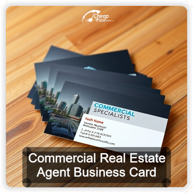 Commercial Real Estate Agent business card design sample