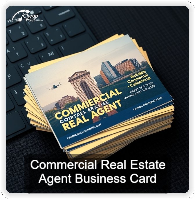 Commercial Real Estate Agent business card design sample