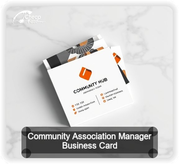 Community Association Manager business card design sample