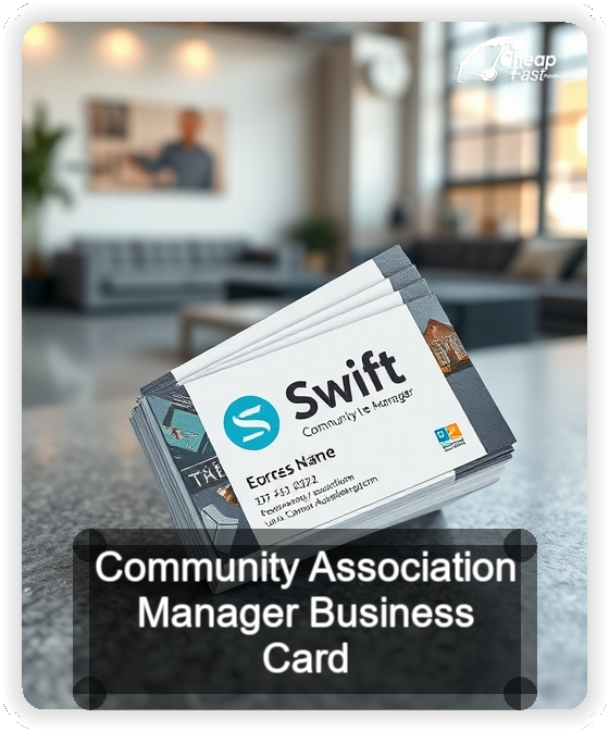 Community Association Manager business card design sample