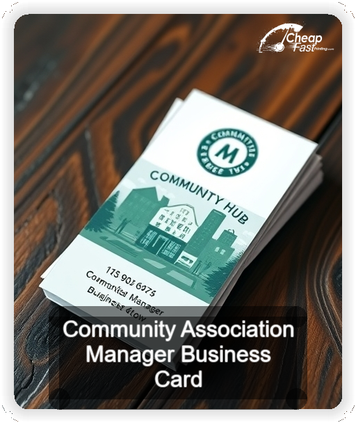 Community Association Manager business card design sample