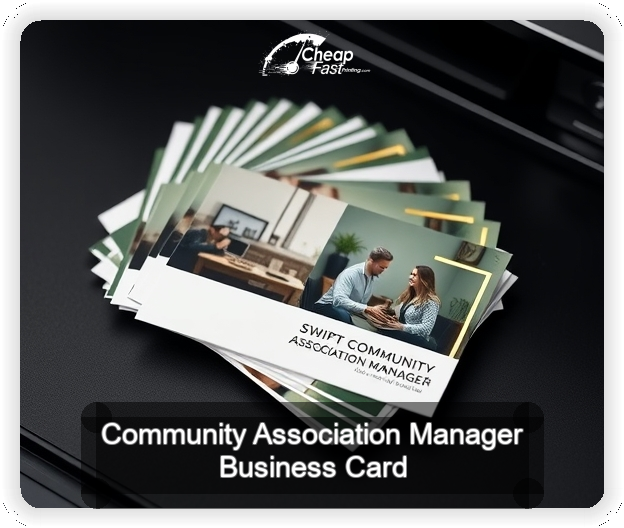 Community Association Manager business card design sample